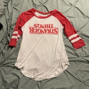 Netflix Red and White Stranger Things Raglan Tee